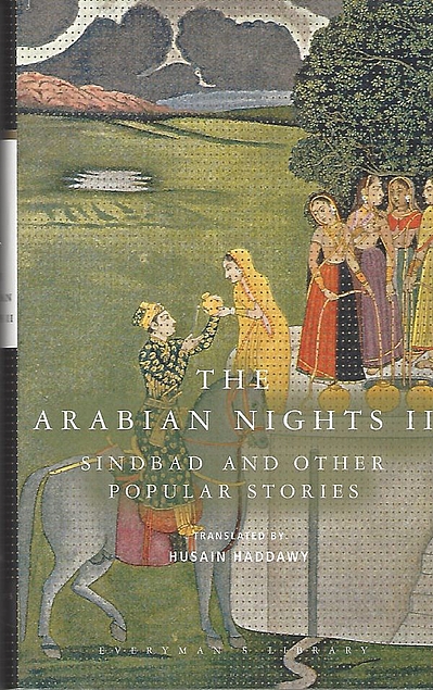 Cover image from Everyman's Library 1998 edition of The Arabian Nights II. Sinbad and Other Popular Stories by [Traditional]