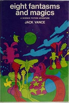 cover image of the 1969 edition of Eight Fantasms and Magics a Science Fiction Adventure published by Macmillan